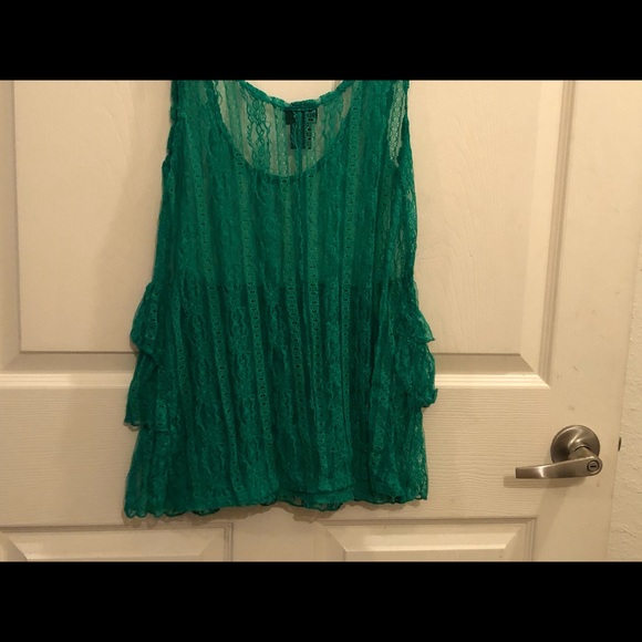 Green Ruffled Rue21 Tank Top - Picture 3 of 6